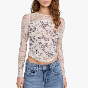 Free People Betty’s Garden Top | Neutral Combo | Size Small